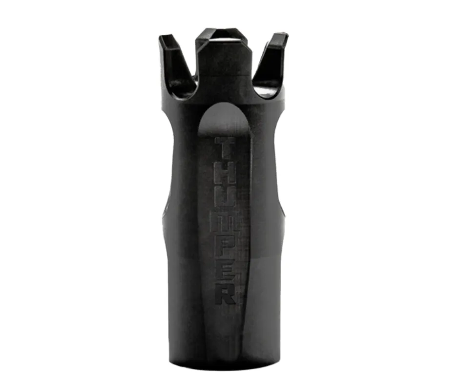 THUMPER MUZZLE BRAKE, 9MM, 1/2"X36 TPI, BLACK NITRIDE