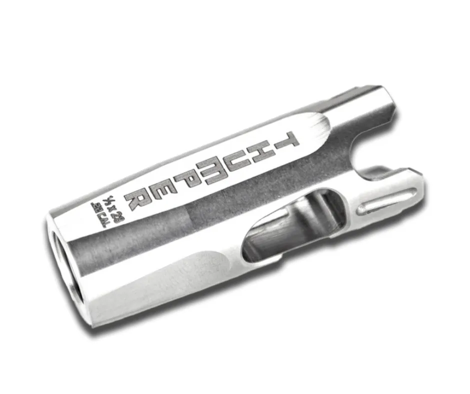 THUMPER MUZZLE BRAKE, 9MM, 1/2"X36 TPI, STAINLESS STEEL