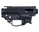XIPHOS ® LIGHTWEIGHT BILLET 7075-T6 9MM BLOWBACK PCC UPPER AND LOWER RECEIVER SET, GLOCK MAGAZINE, BLACK ANODIZED - AR9