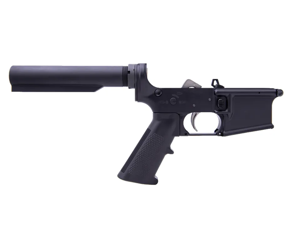 [WH556-CLANS-BLD-KIT-BLK] WORKHORSE ® FORGED 7075-T6 COMPLETE LOWER ASSEMBLY (NO STOCK) BUILDER KIT - ANODIZED BLACK - AR15