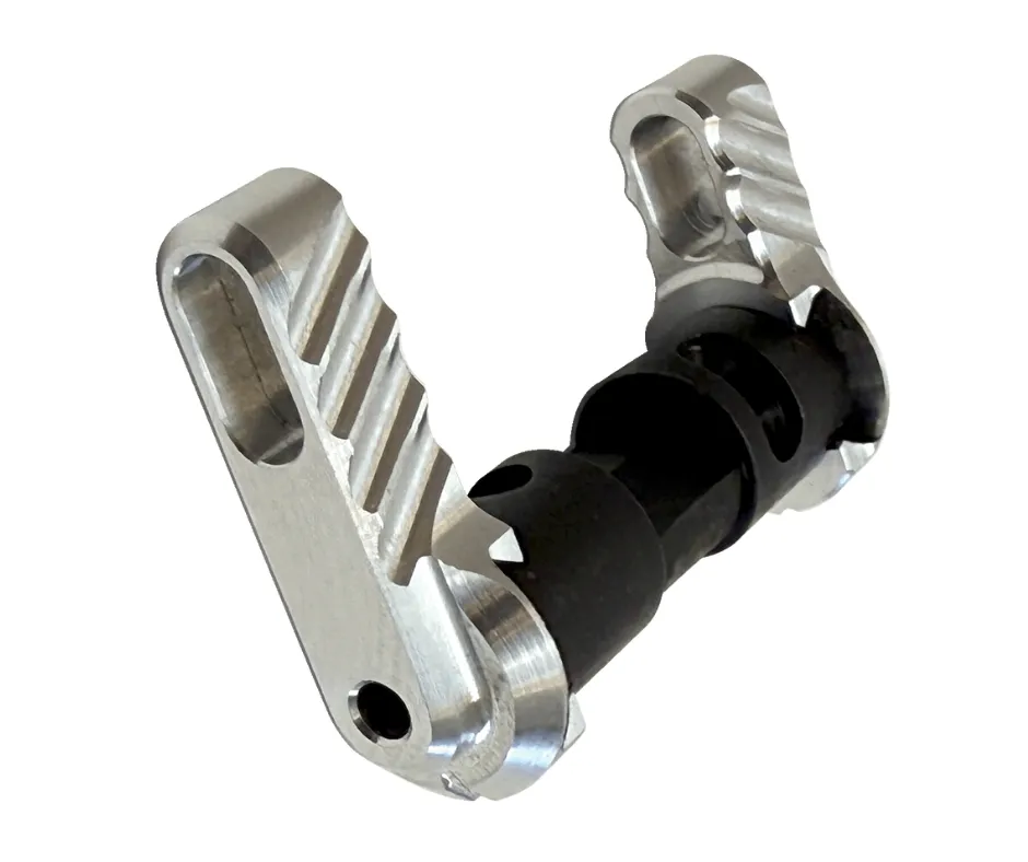 [BAD-ASS-LITE-RAW] BAD-ASS LITE LIGHTWEIGHT AMBIDEXTROUS SAFETY SELECTOR KIT - RAW / SILVER - REVERSIBLE 90/60 DEG